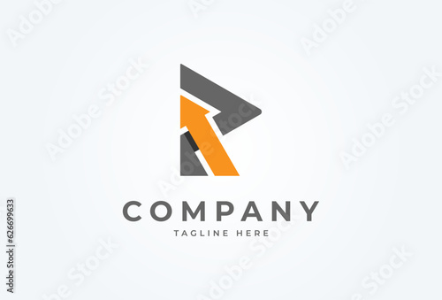 Abstract Letter R Arrow Logo, Letter R and arrow combination, usable for logistic and business logos, flat design logo template, vector illustration
