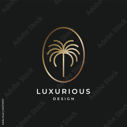 Palm tree logo design illustration vector template