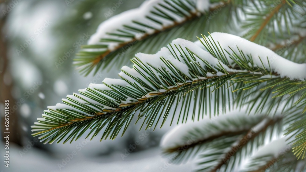 Snow-Covered Pine Tree Close-Up: A Captivating Winter Wonderland Scene Snow-Covered Pine Tree Close-Up: A Captivating Winter Wonderland Scene