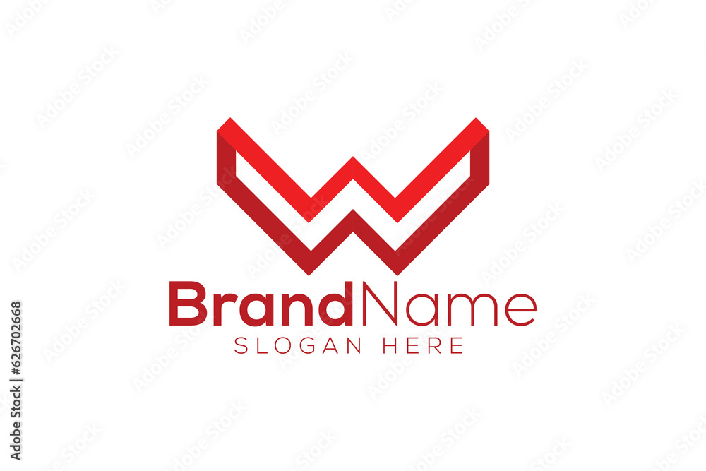 Minimal Letter 3d W logo design vector template Minimal Letter 3d W logo design vector template