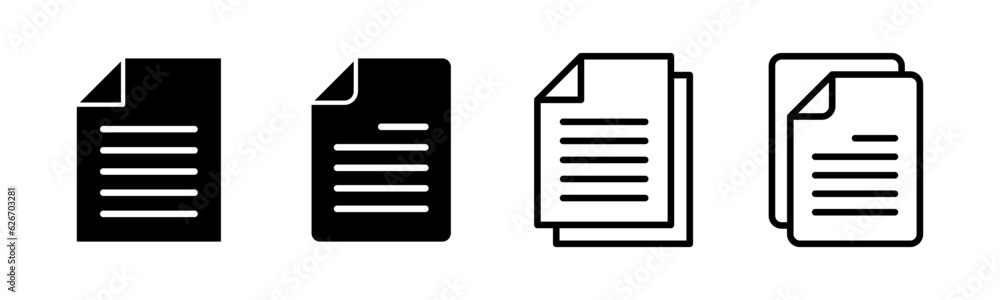 Document icon set illustration. Paper sign and symbol. File Icon Document icon set illustration. Paper sign and symbol. File Icon