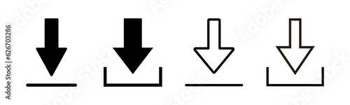 Download icon set illustration. Download sign and symbol
