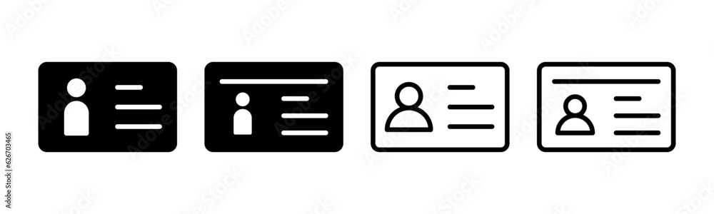 License icon set illustration. ID card icon. driver license, staff identification card License icon set illustration. ID card icon. driver license, staff identification card