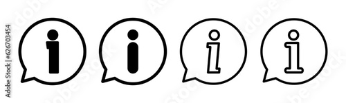Info sign icon set illustration. about us sign and symbol. Faq icon