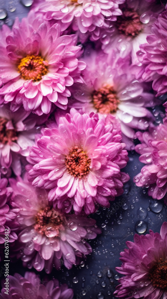 Freshly washed Asters flowers Freshly washed Asters flowers