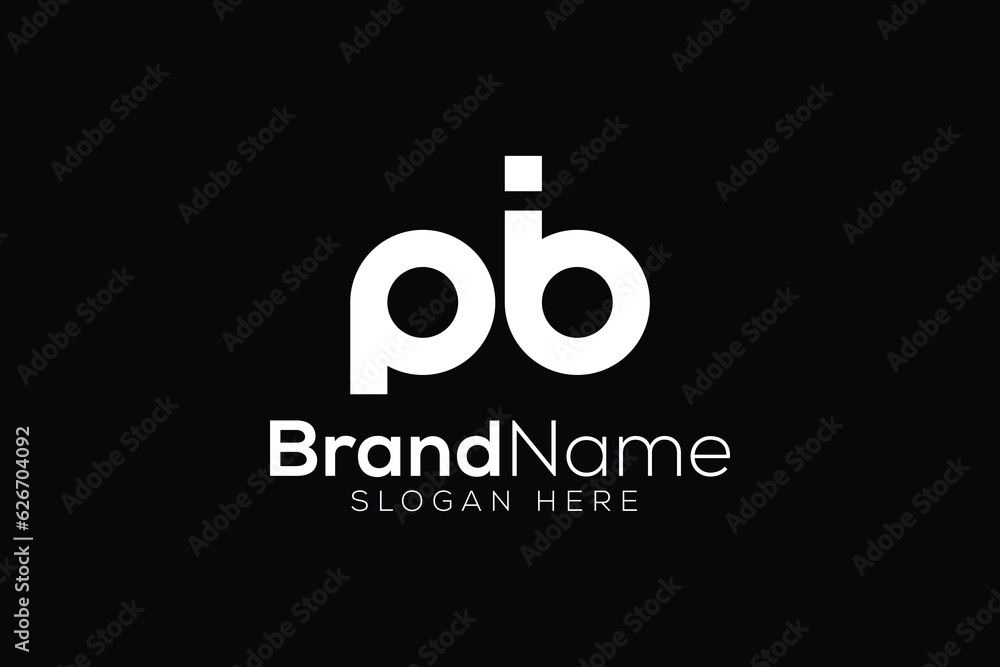 Minimal Letter P B i logo design vector template Minimal Letter P B i logo design vector template