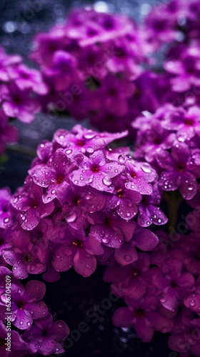 Verbena flowers with water droplets
