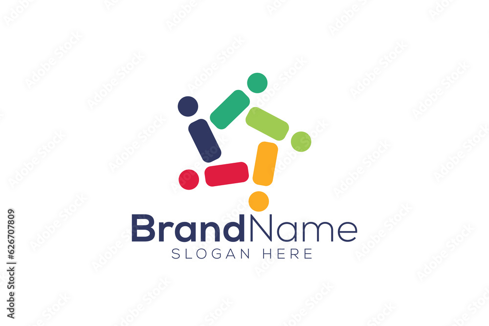 Trendy Professional community people logo design vector template
