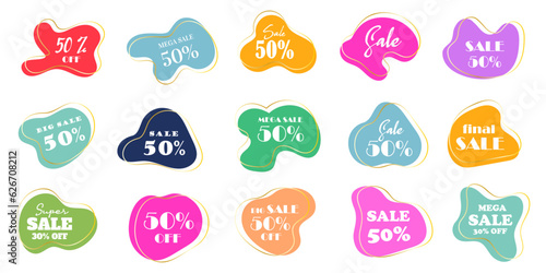 Set of Sale badges. Template banner shopping badges, Sale tags and labels. sale, discount, shop, special offer, sale Elements design