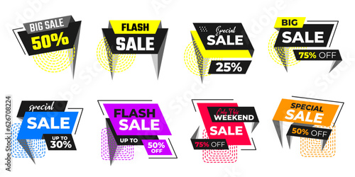 Sale Element Design. Template banner shopping badges, tags and labels Element. sale, discount, shop, special offer, Flah Sale And sale Elements design
