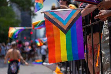 Rainbow flag Lgbt pride. gay pride flag freedm end equity diversity. Supporters wave rainbow flags. flag of LGBT organization include lesbians, gays, bisexuals and transgender people
