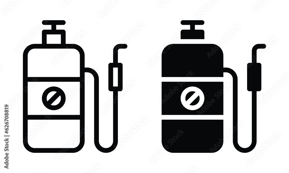 Pesticide icon with outline and glyph style. Pesticide icon with outline and glyph style.