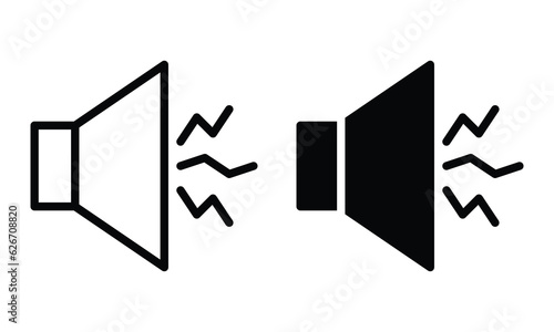 Noise pollution icon with outline and glyph style.