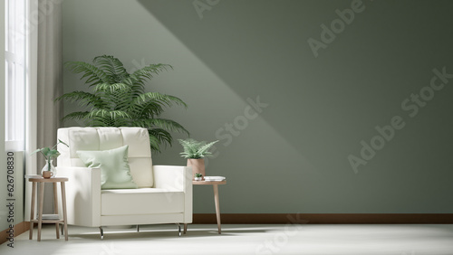 Modern vintage interior of living room - 3D Rendering