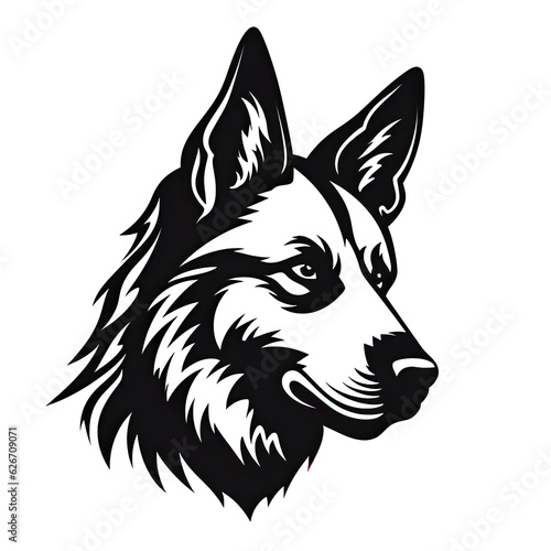 Shepherd dog head. Symbols for tattoo, emblem or logo, PNG