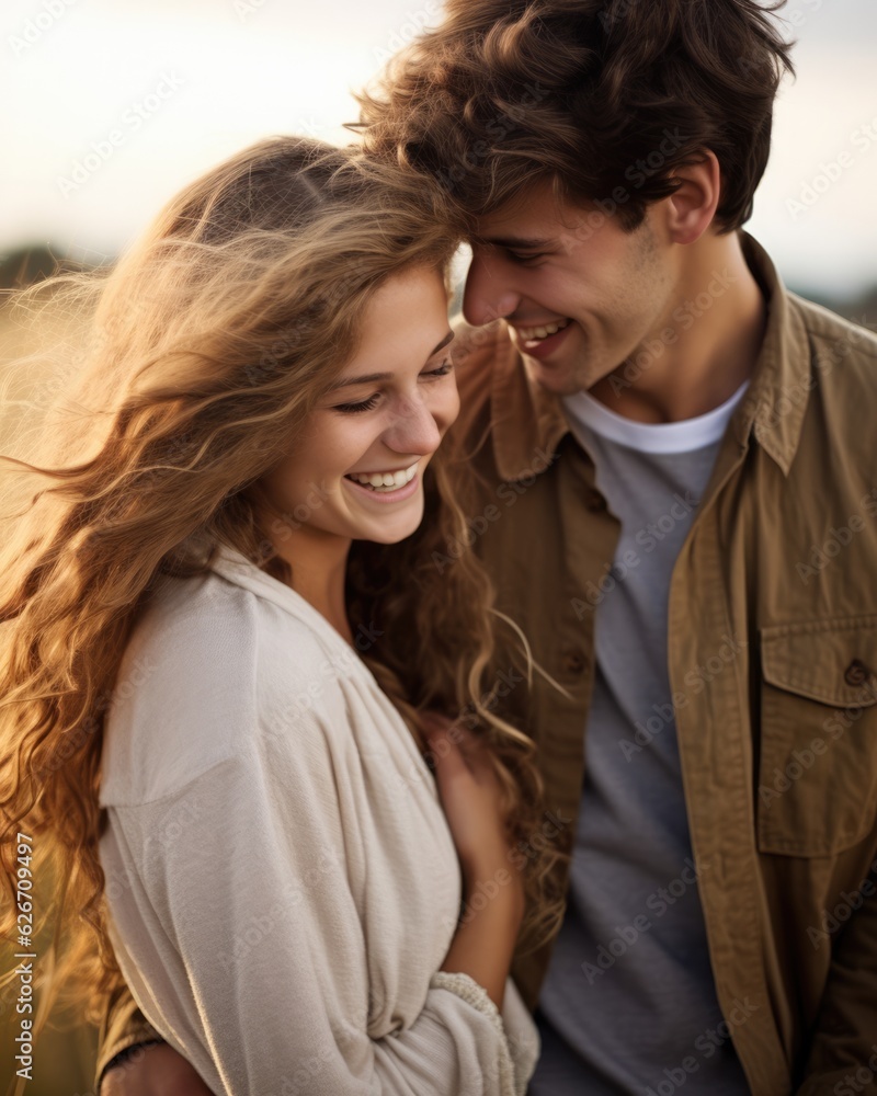 Sweet couple in love having a good time together and caressing each other - catching a moment of endearment Sweet couple in love having a good time together and caressing each other - catching a moment of endearment