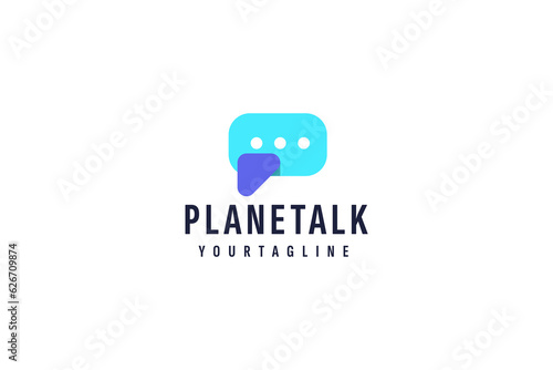 plane talk logo vector icon illustration