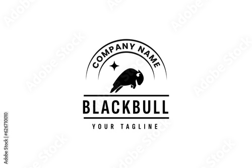 black bull logo vector icon illustration