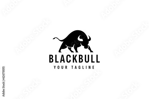black bull logo vector icon illustration