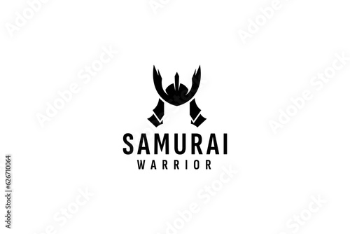 samurai logo vector icon illustration