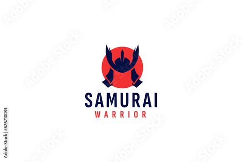 samurai logo vector icon illustration