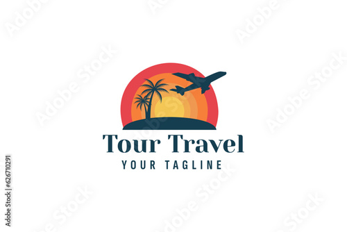 tour and travel logo vector icon illustration