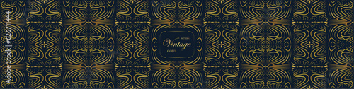 Pattern art deco, Art nuvo diy golden black elegant.