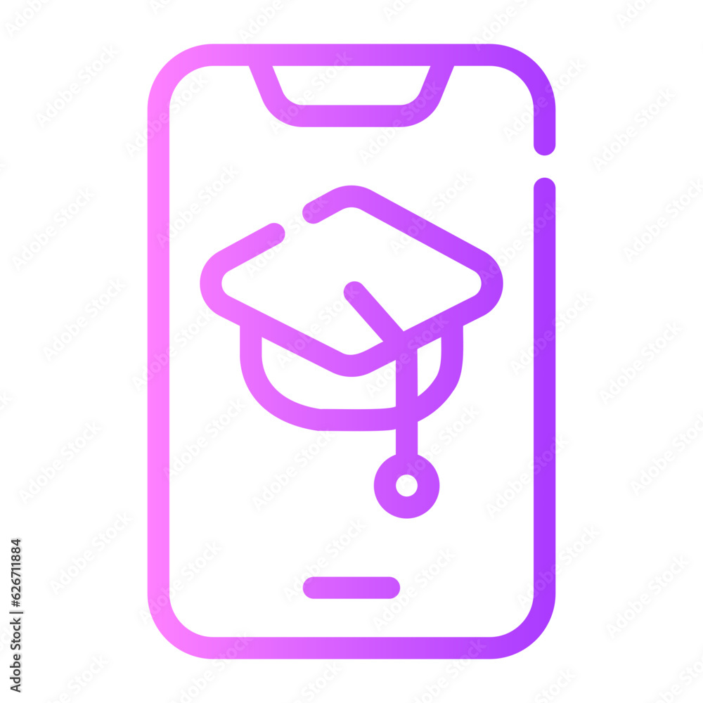 mobile learning Line Gradient Icon mobile learning Line Gradient Icon