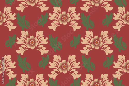 Seamless pattern  traditional seamless pattern  red background  aztec style  embroidery  abstract  vector  design illustration for texture  fabric  print.