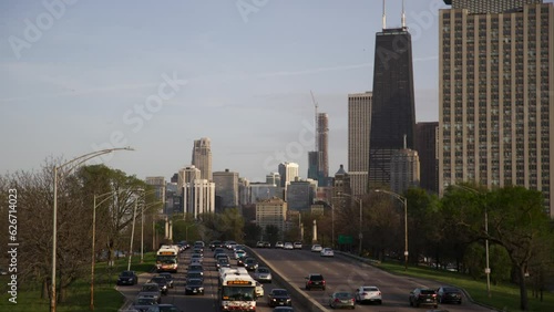 Time lapse of Chicago highway during the day.