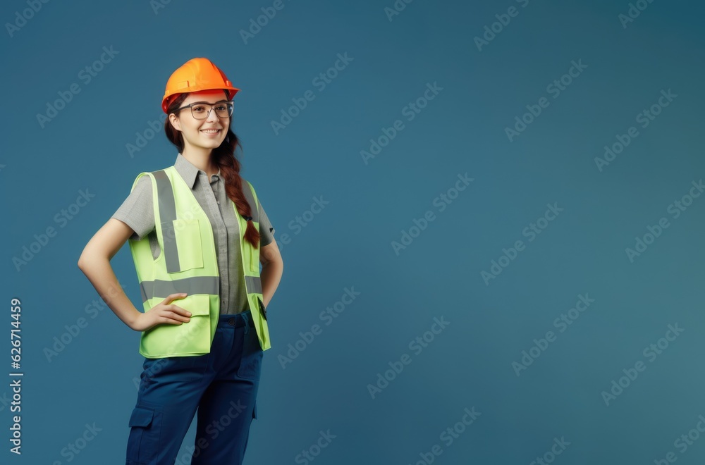 Constructor model woman with a plain background Constructor model woman with a plain background