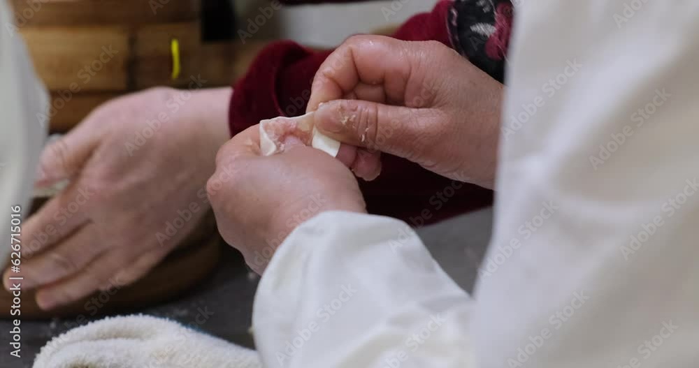 slow motion of hand making Chinese Tangbao (soup bun). Make traditional baozi in China slow motion of hand making Chinese Tangbao (soup bun). Make traditional baozi in China