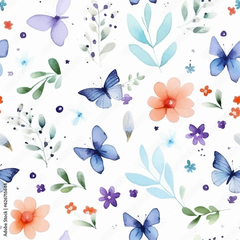 Flower leaf seamless pattern vector Flower leaf seamless pattern vector