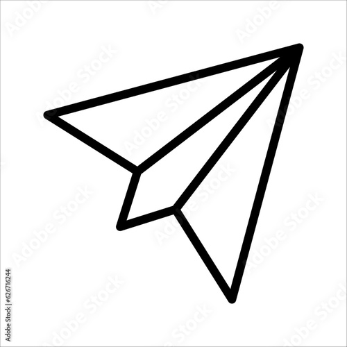 Paper plane send icon sign symbol, vector illustration on white background