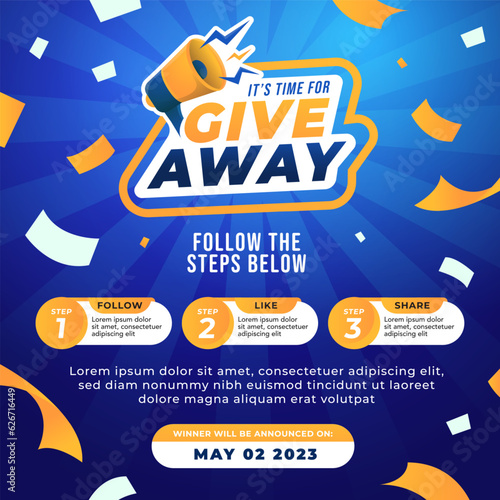 Giveaway contest concept for social media post