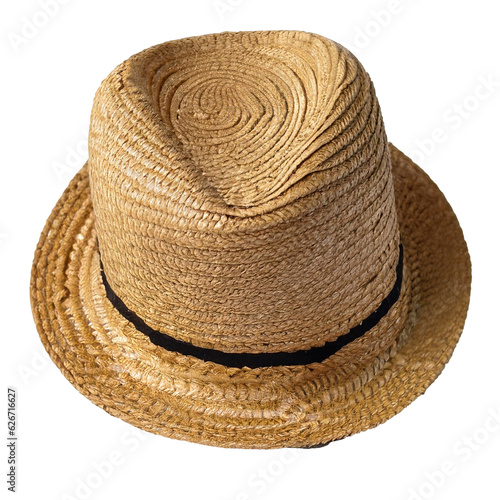 Straw hat for a man On Transparent Background Png Ai Generated