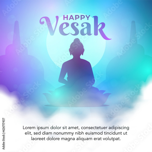 Flat vesak day illustration