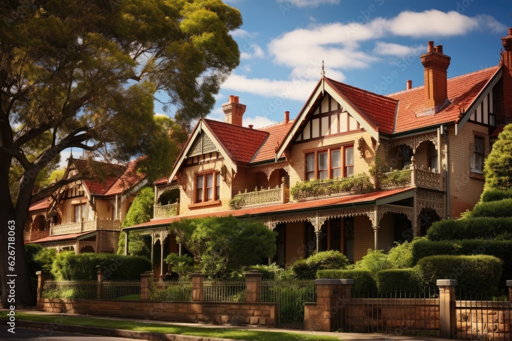 Naklejka premium Sydney, New South Wales, Australia is home to a suburban federation residential house.