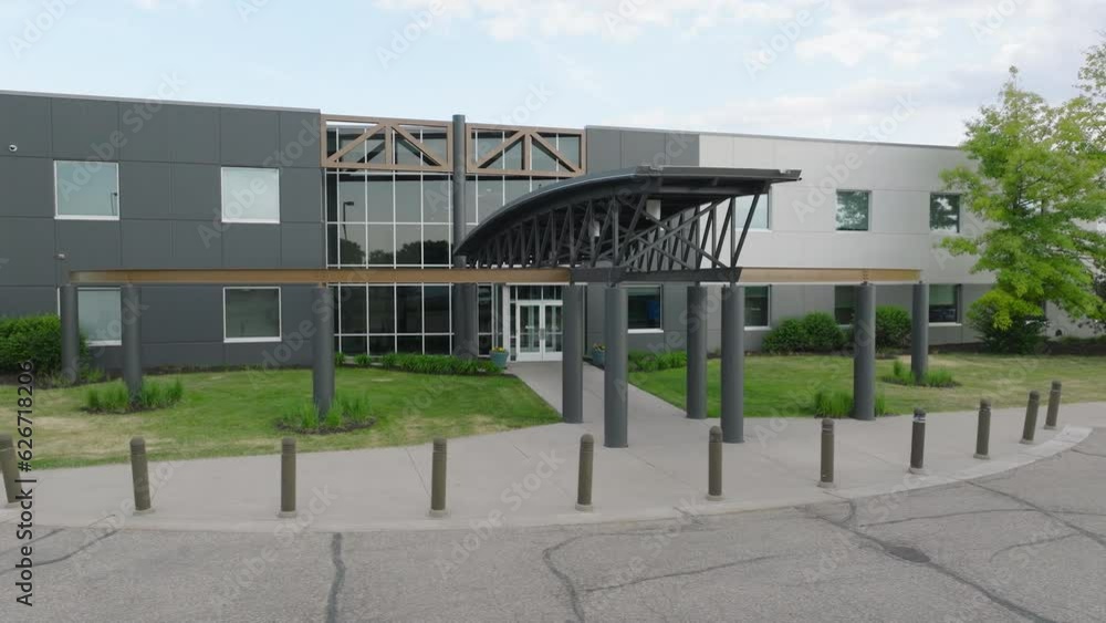 Unoccupied Two-Story Office Building in North America Amidst Commercial Real Estate Crisis Unoccupied Two-Story Office Building in North America Amidst Commercial Real Estate Crisis