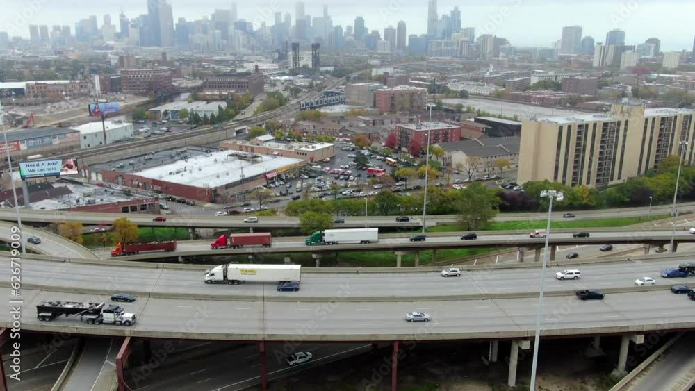 Aerial View of Chicago and neighborhoods. Aerial View of Chicago and neighborhoods.