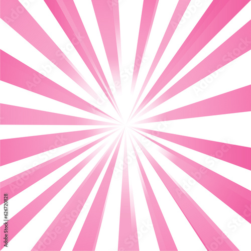 Retro sunburst pink ray in vintage style. Abstract comic book background 