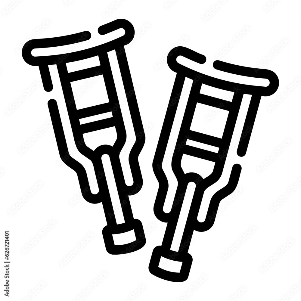 crutch Line Icon crutch Line Icon