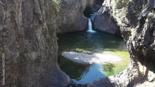 National Park Siete Tazas waterfall in Radal Siete Tazas, Maule Chile photo