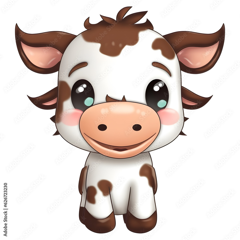 Cute baby cow clipart on transparent background Cute baby cow clipart on transparent background