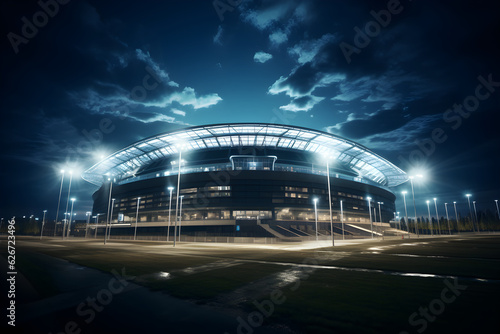 stadium exterior at night