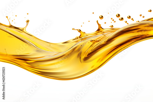 gold liquid splash isolated on white