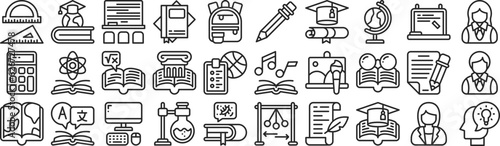 Back to school line icon set. Perfect for graphic design, mobile, UI, and web masterpieces