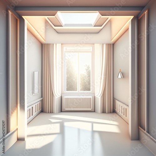 Empty room interior 3d. AI generative © Laymanzoom