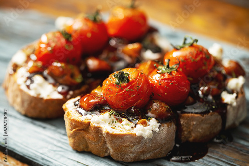 Open Sandwich with Cherry Tomatoes and Cream Cheese