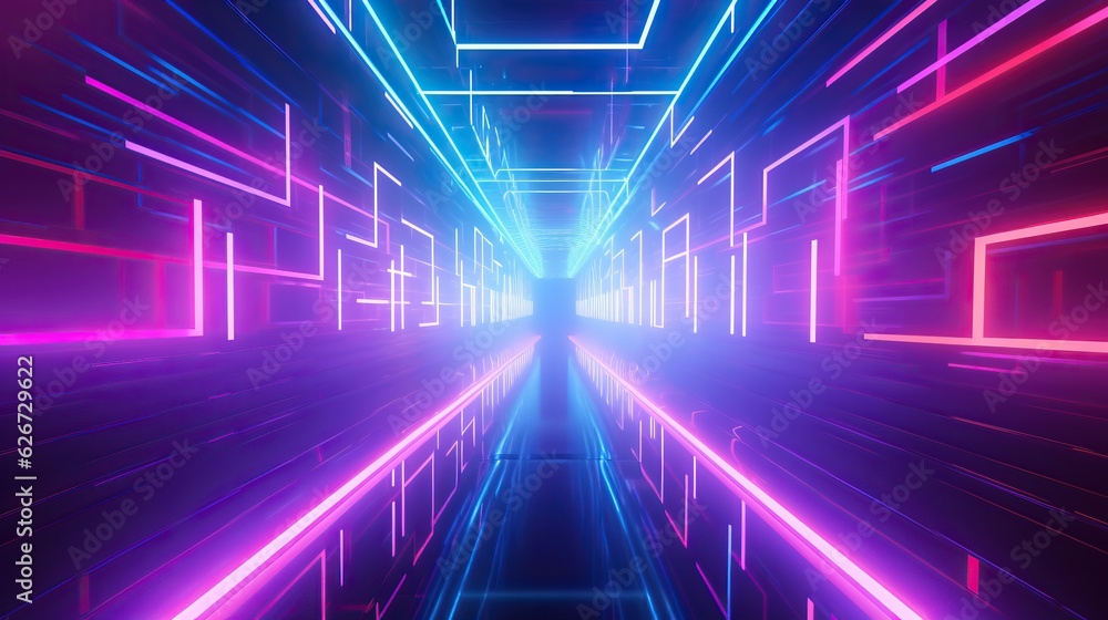 eon light tunnel with red and neon rainbow lights, in the style of rustic futurism, violet and aquamarine, high-angle, vintage aesthetics, poster, unreal engine 5, large canvas format eon light tunnel with red and neon rainbow lights, in the style of rustic futurism, violet and aquamarine, high-angle, vintage aesthetics, poster, unreal engine 5, large canvas format